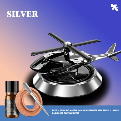 KOVE — Solar Helicopter Car Air Freshener with Refill – Luxury Dashboard Perfume Decor