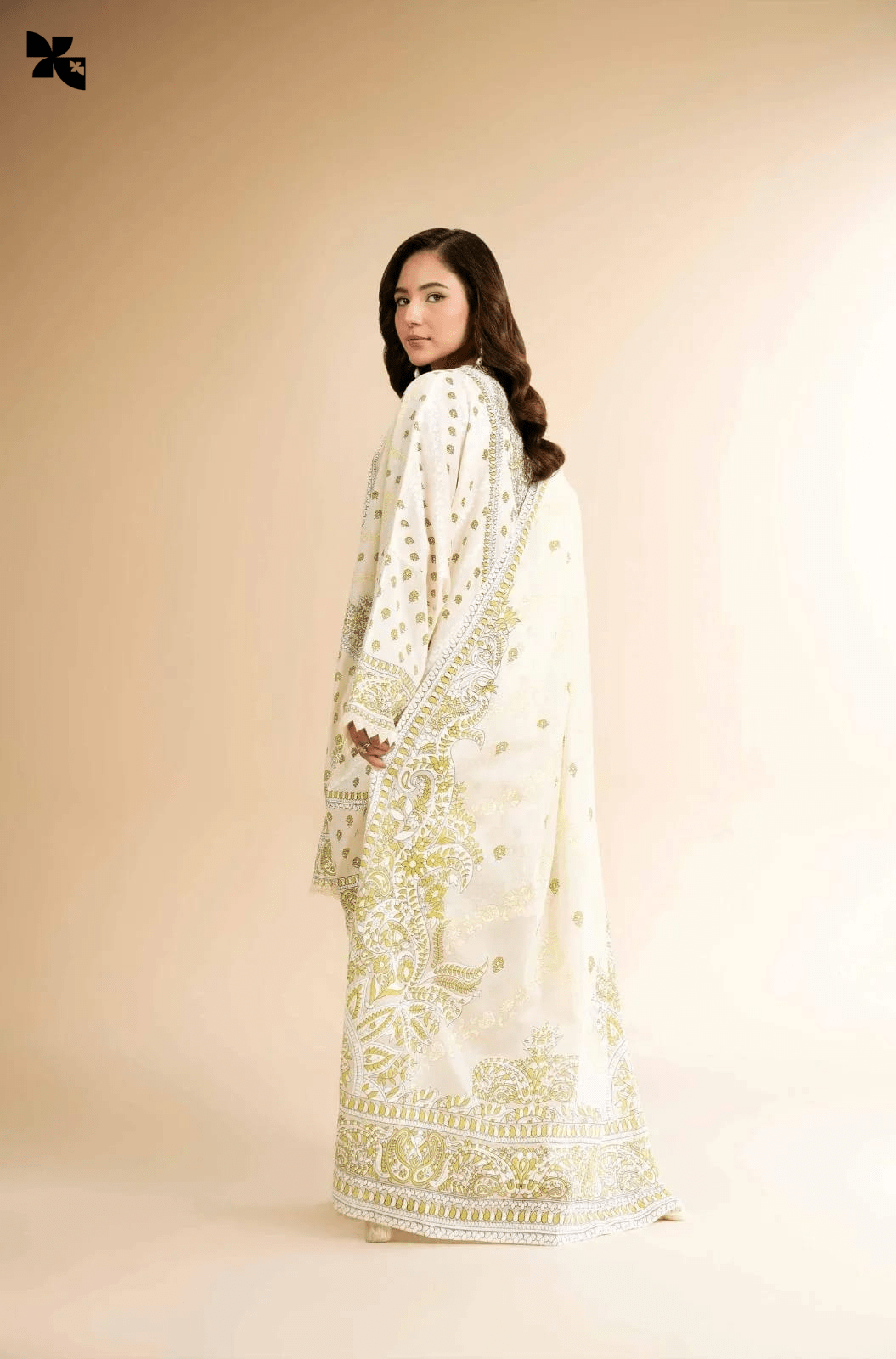KOVE - White Printed Lawn 3-Piece Suit for Women | Elegant Summer Collection
