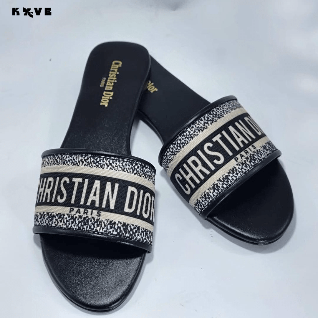 KOVE - Women's Black Casual Synthetic Leather Slides - KOVE